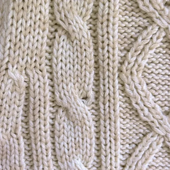 Cream Vintage Fisherman chunky Cable Knit Sweater fall coastal outdoor oversized - Picture 6 of 6